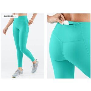 NWT Fabletics Trinity High Waisted Pocket Leggings - Small / 27 - Aqua Oasis